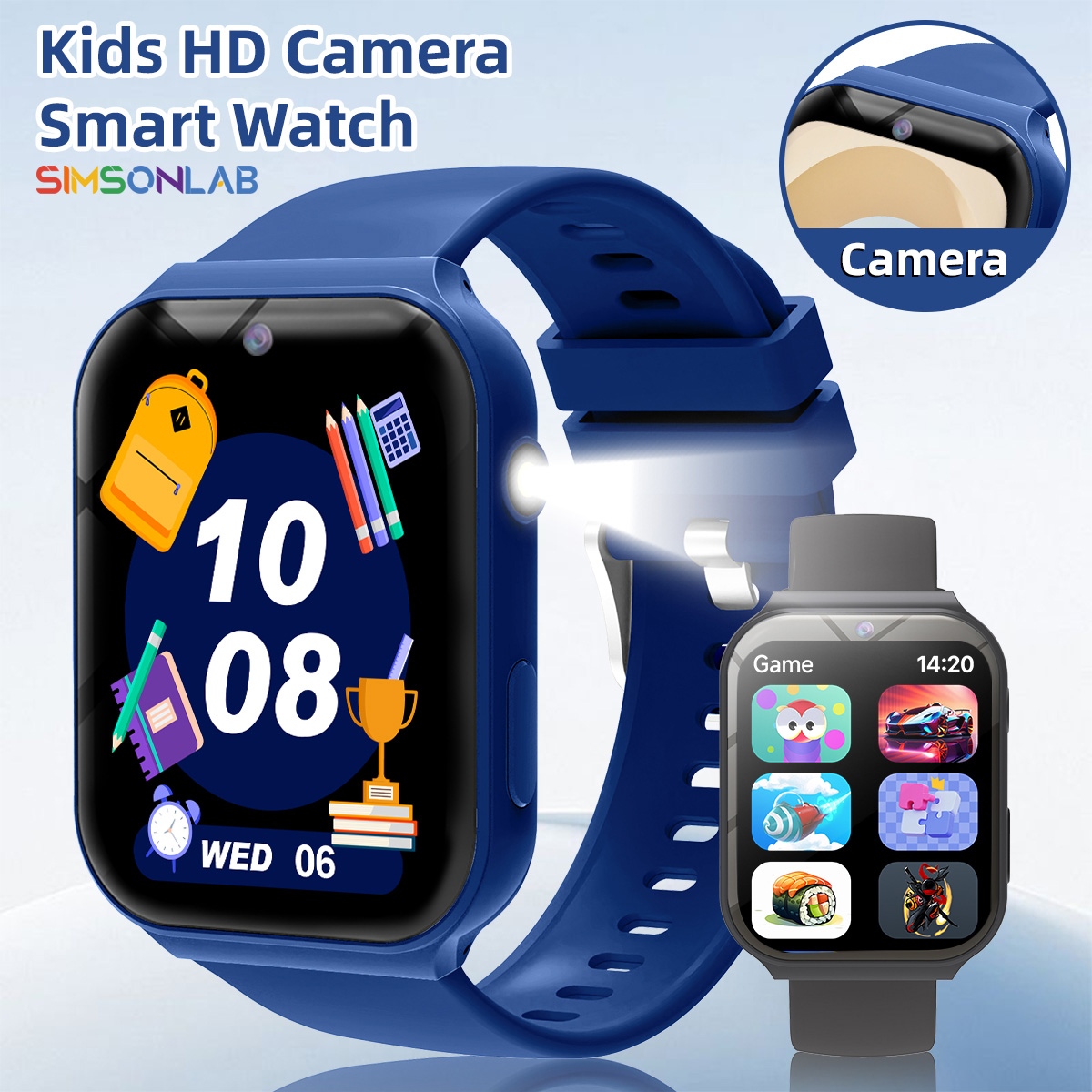 Smartwatch Watches Birthday Gift For Girls - 어린이 학습용 카메라, 플래시, 멀티 게임,