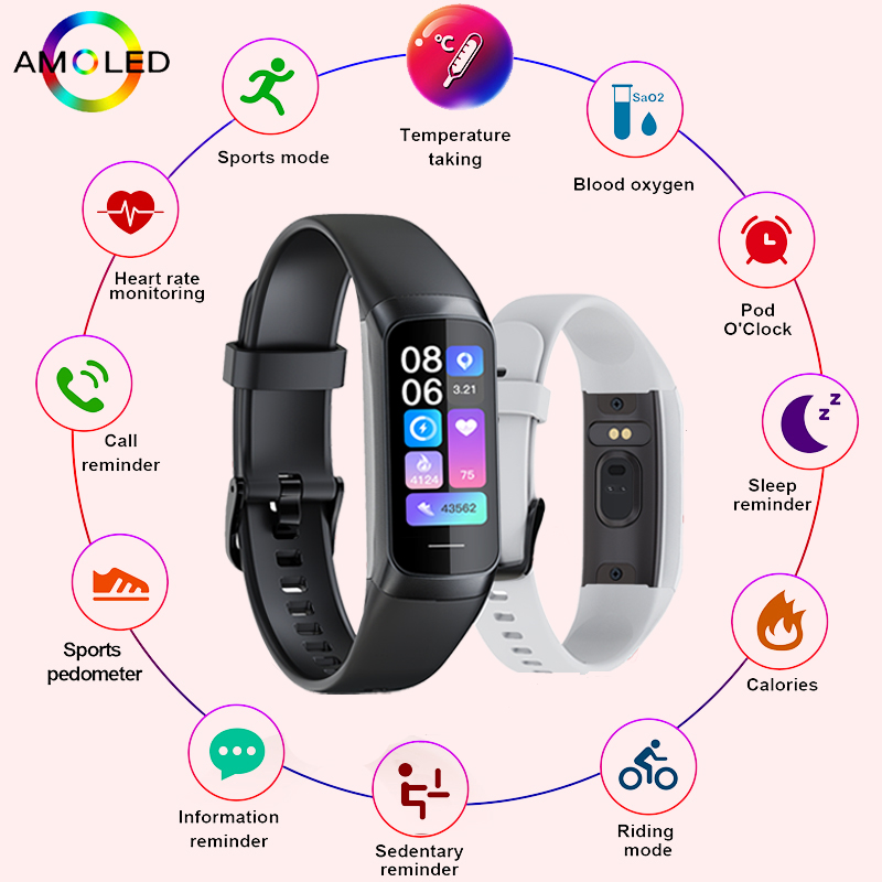 Smartwatch Health Watches For Men - LIGE 1.1인치 아몰레드 심박수 모니터 스마트