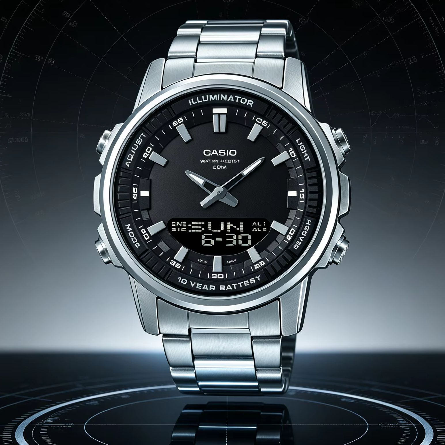Smartwatch Casio Watches For Men - 카시오 AMW-880D | 스테인리스 스틸 남성용