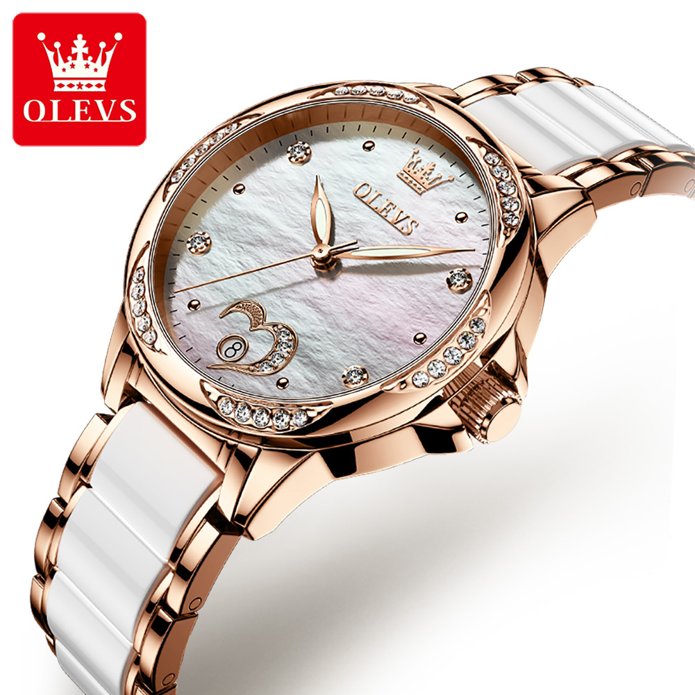 OLEVS 6631 우아한 여성용 시계 세라믹 스트랩  - Ladies Fashion Watch 리뷰 및 가격