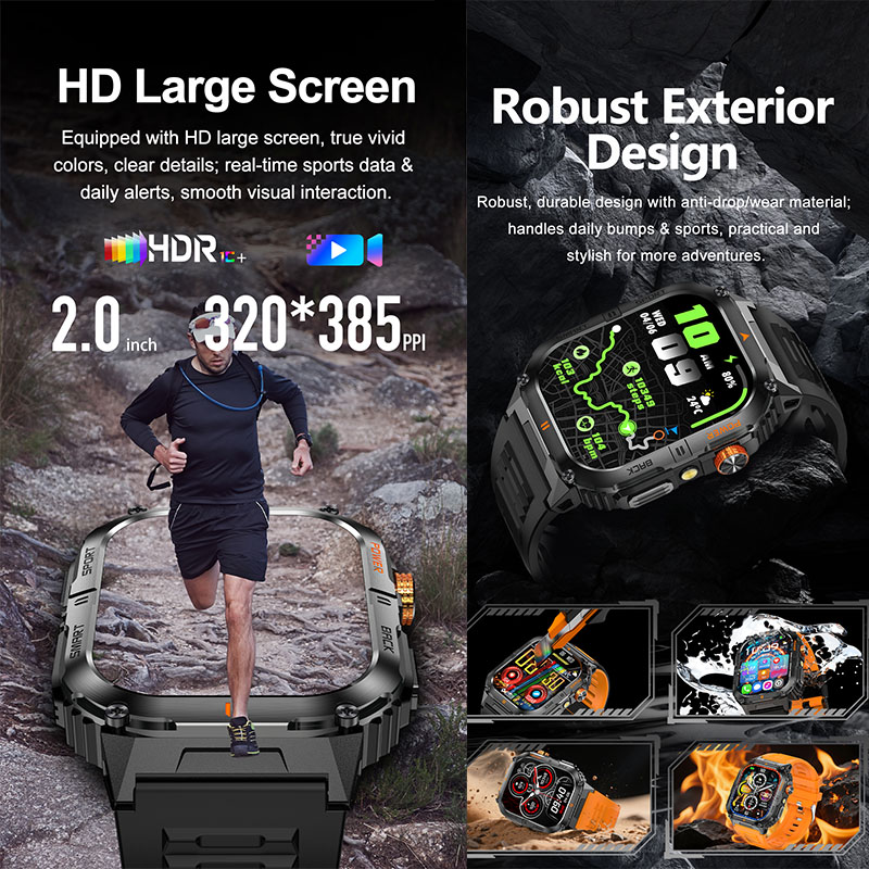대용량 1000mAh 배터리 남성용 아웃도어 러기드 스 - Smartwatch Rugged Watches For Men 리뷰 및 가격