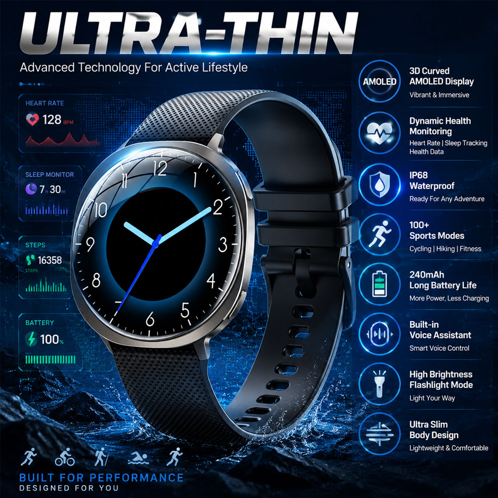 새로운 스마트워치, 피트니스 추적, 음성 비서, IP6 - Smartwatch Health Watches For Men 리뷰 및 가격