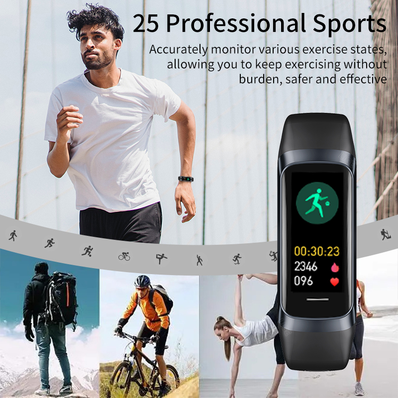 LIGE 1.1인치 아몰레드 심박수 모니터 스마트 팔찌 - Smartwatch Health Watches For Men 리뷰 및 가격