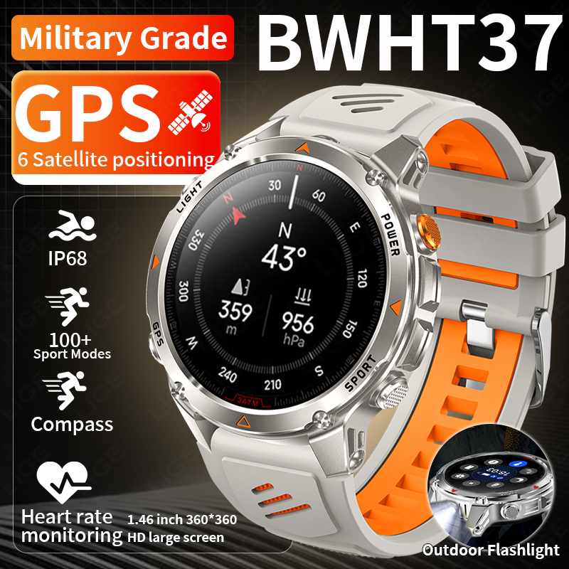 LIGE 러기드 GPS 트랙 스마트워치 남성용 LED  - Smartwatch Watches Smart 리뷰 및 가격