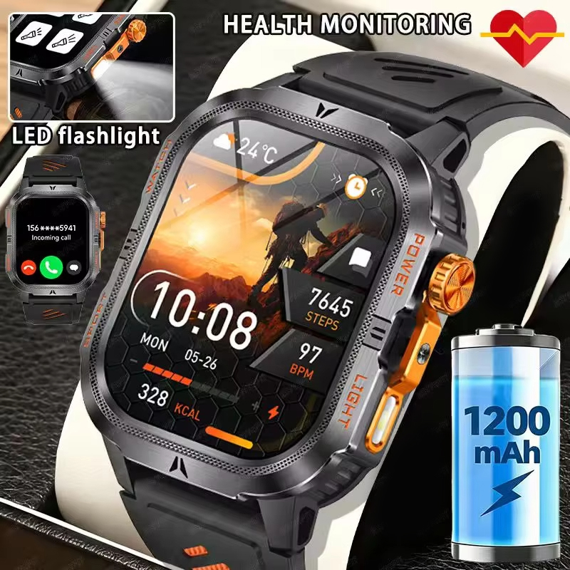 2026년형 러기드 1200mAh 대용량 배터리 밀리터 - Smartwatch Rugged Watches For Men 리뷰 및 가격