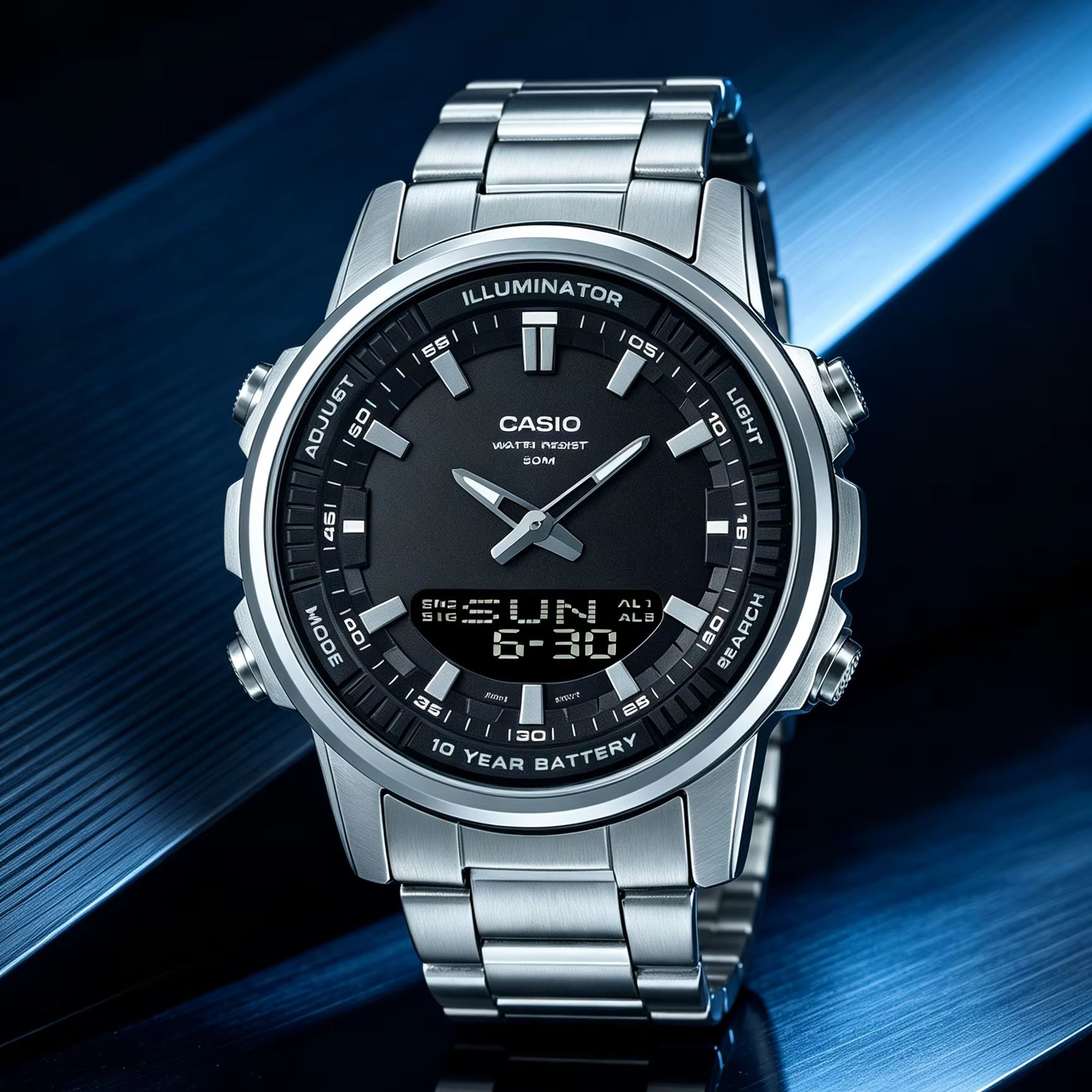 카시오 AMW‑880D |   스테인리스 스틸 남성용  - Smartwatch Casio Watches For Men 리뷰 및 가격