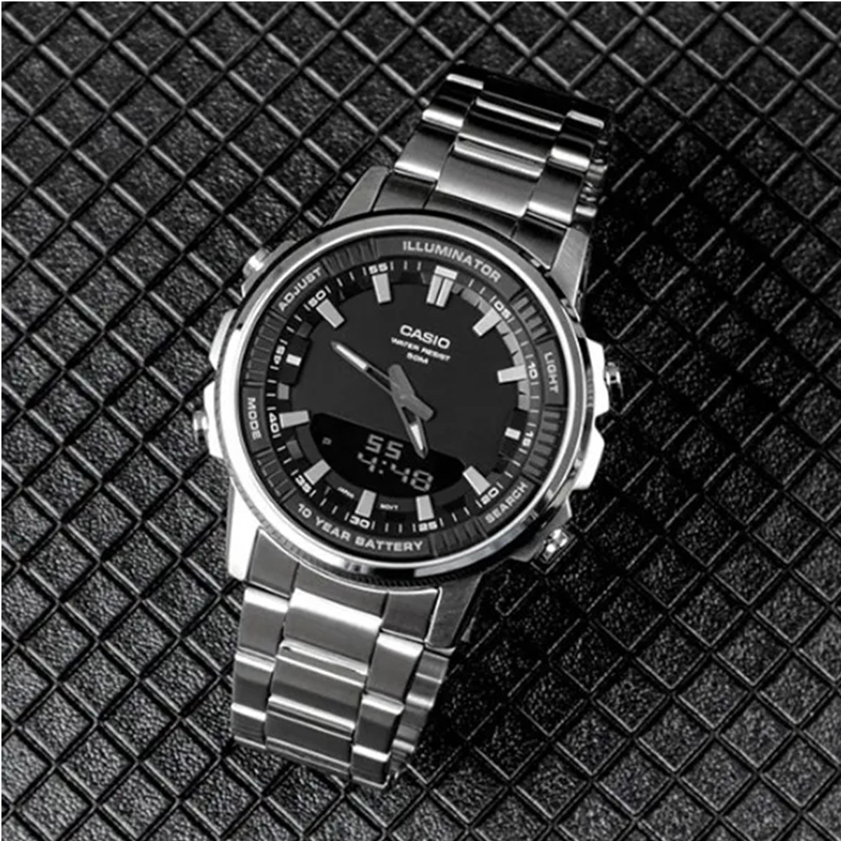 카시오 AMW‑880D |   스테인리스 스틸 남성용  - Smartwatch Casio Watches For Men 리뷰 및 가격